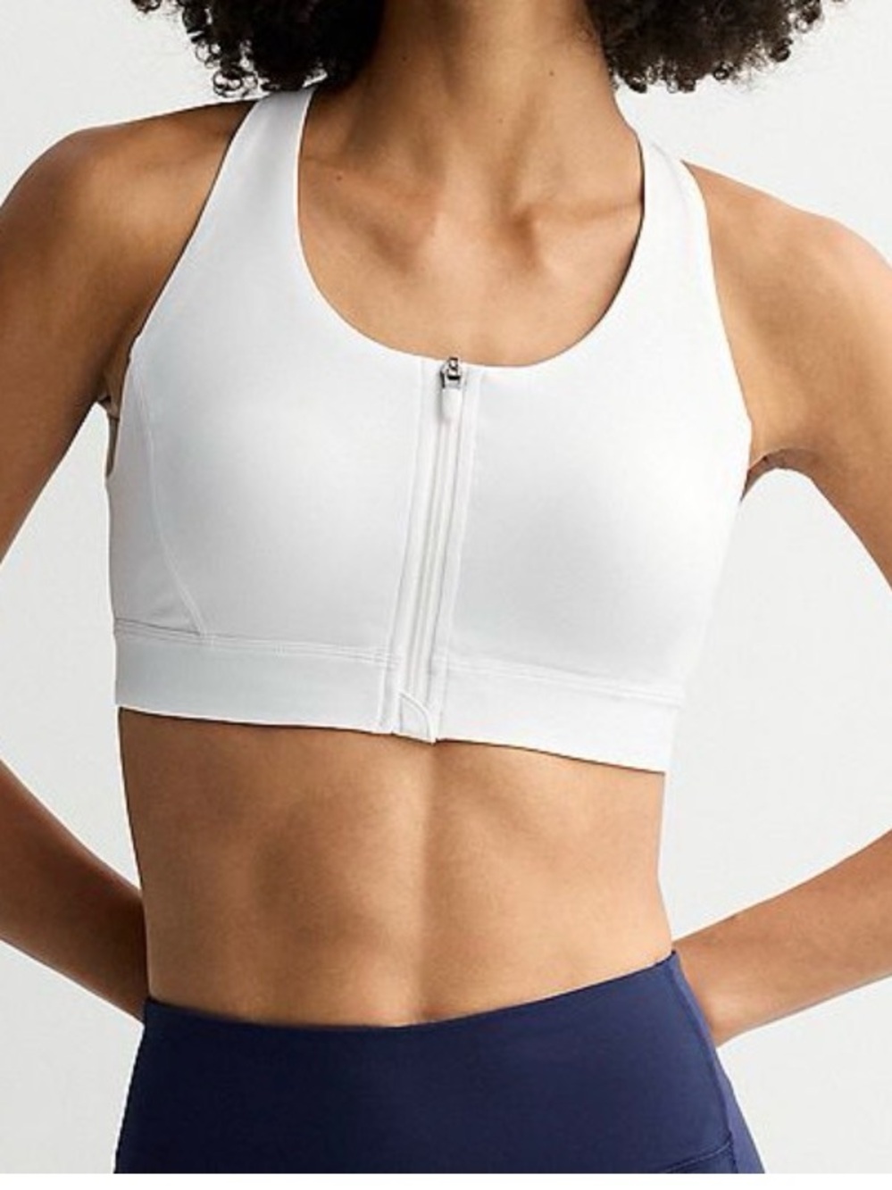 Tek GearFront-Zip High Support Sports Bra - White